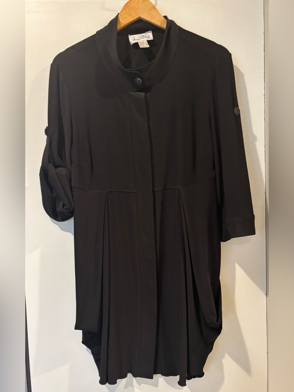 Joseph Ribkoff long black tunic button down blouse size 12 new without tags!